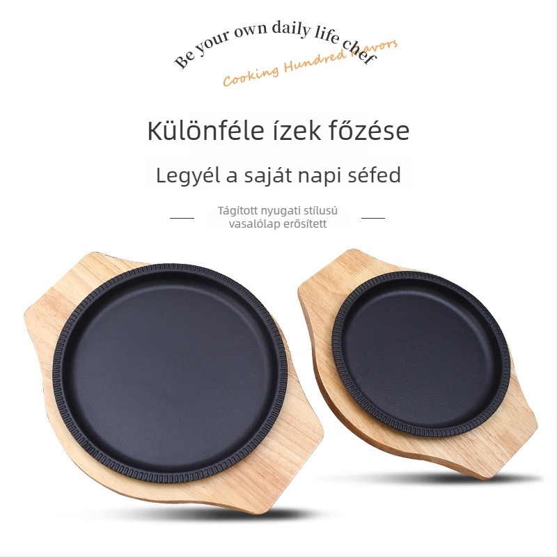Kerek öntöttvas grillsütő tálca háztartási és koreai stilusú barbecue számára, tapadásmentes, könnyen tisztítható, testreszabható feldolgozás