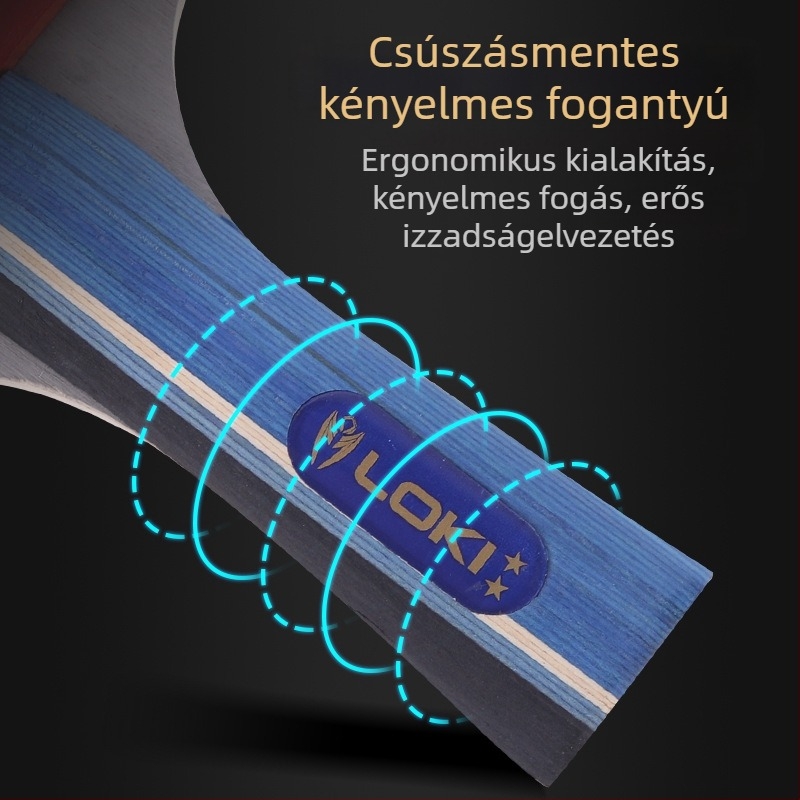 Kezdőknek szánt asztalitenisz rakéta — fa alap, reversz ragasztó gumi, vízszintes ütés