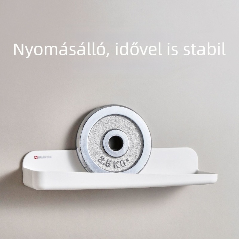 Fali fürdőszobai tároló polc - ABS anyag, matt felület, modell HY-1203, teherbírás 5 kg, márka Ring Silver.