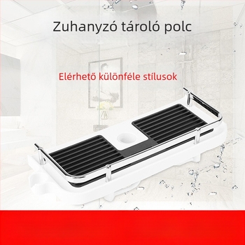 Zuhanyfalra szerelhető polc, műanyagból, polírozott felület, 1 réteg, modell 999, modern minimalista stílus