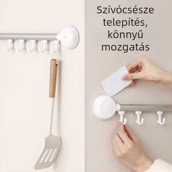 FaSoLa vákuumos kampó fúrás nélküli konyhához, ABS, erős teherbírás, falra szerelhető, modell DZ-885, 3–5 kg teherbírás