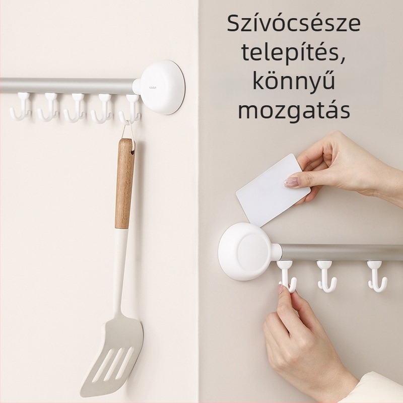 FaSoLa vákuumos kampó fúrás nélküli konyhához, ABS, erős teherbírás, falra szerelhető, modell DZ-885, 3–5 kg teherbírás