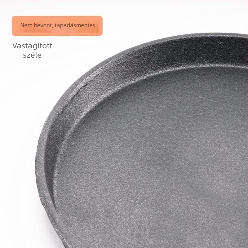 Öntöttvas Teppanyaki steak tálca, kör alakú, tapadásmentes, könnyen tisztítható, rozsdamentes