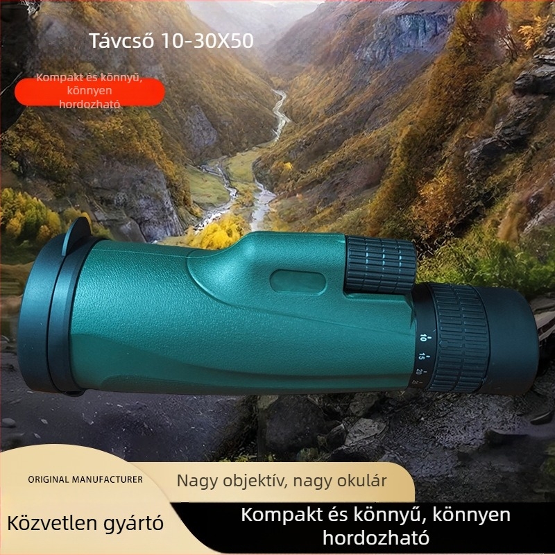 10-30x50 változtatható nagyítású monokuláris távcső, nagy felbontású nappali- és éjszakai használatra, madármegfigyeléshez és koncertekhez