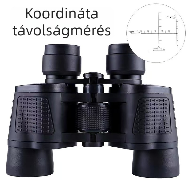80x80 binokuláris távcső, nagy teljesítményű, HD éjszakai látással és távolságmérővel
