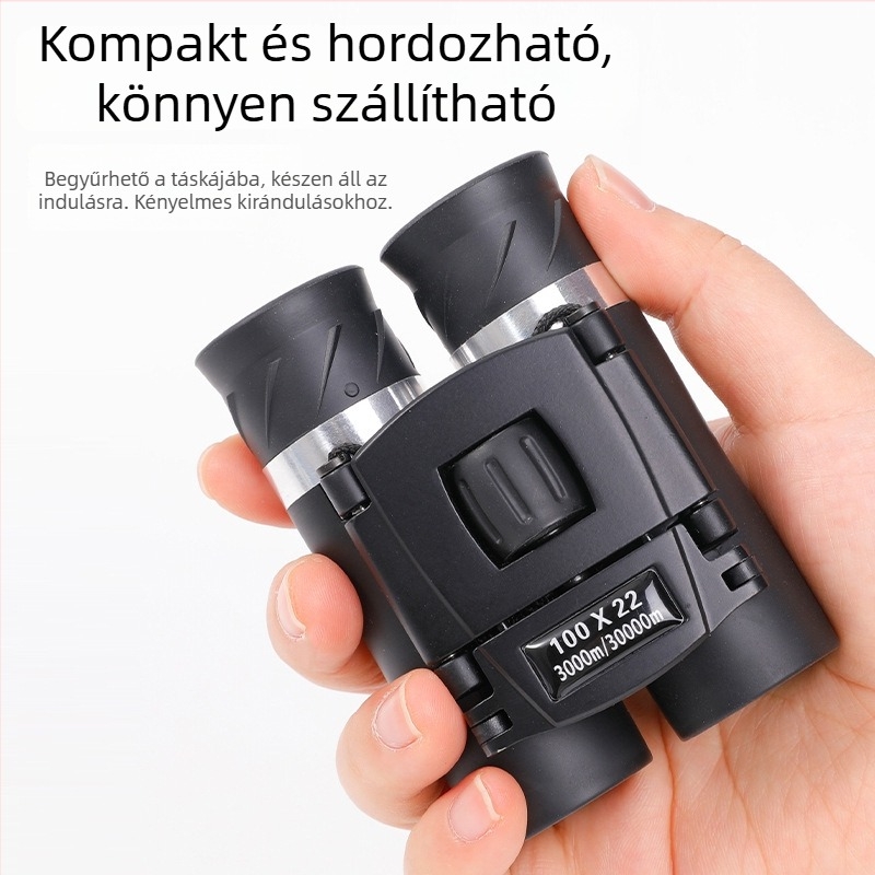 100×22 Binokulár HD optikával, kültéri használatra, kompakt zsebbinokulár
