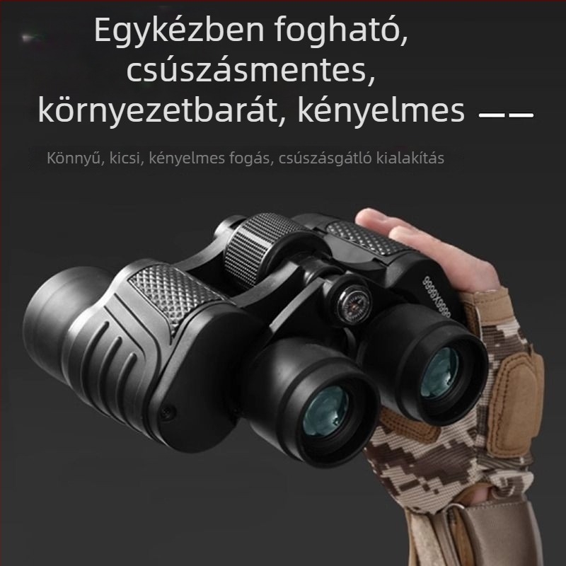8x40 kültéri binokuláris koncertekhez, 16 mm szemlencse-távolság, 5 mm kilépő pupilla, 9° látómező