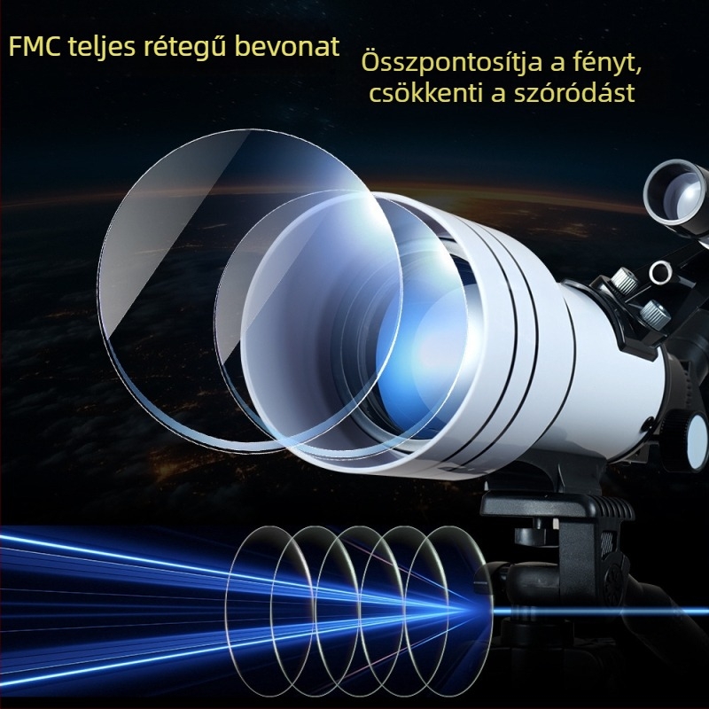 Csillagászati monokuláris teleszkóp nagyítással és HD optikával, modell 70300, a csillagok és a Hold megfigyelésére