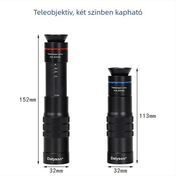 Datyson monokuláris teleszkóp telefonos teleobjektívvel, 10× nagyítás, teljesen fém test, modell 5D0010A