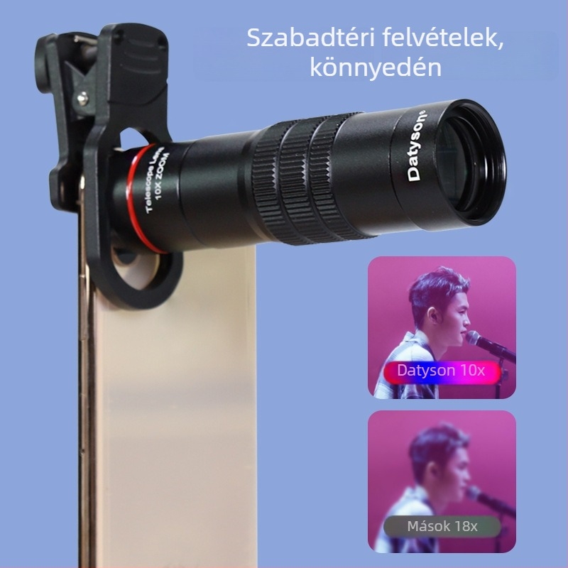 Datyson monokuláris teleszkóp telefonos teleobjektívvel, 10× nagyítás, teljesen fém test, modell 5D0010A