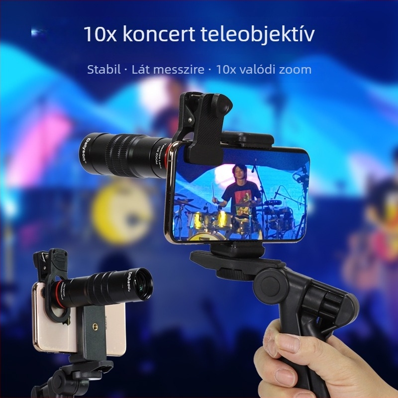 Datyson monokuláris teleszkóp telefonos teleobjektívvel, 10× nagyítás, teljesen fém test, modell 5D0010A