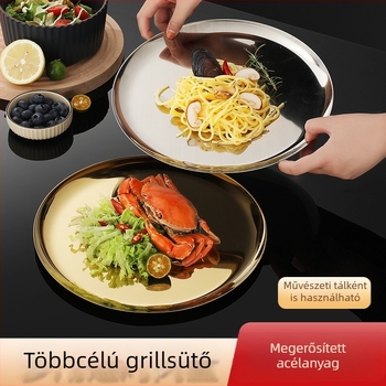 Barbecue tányér, rozsdamentes acél, kerek, modern és letisztult dizájn