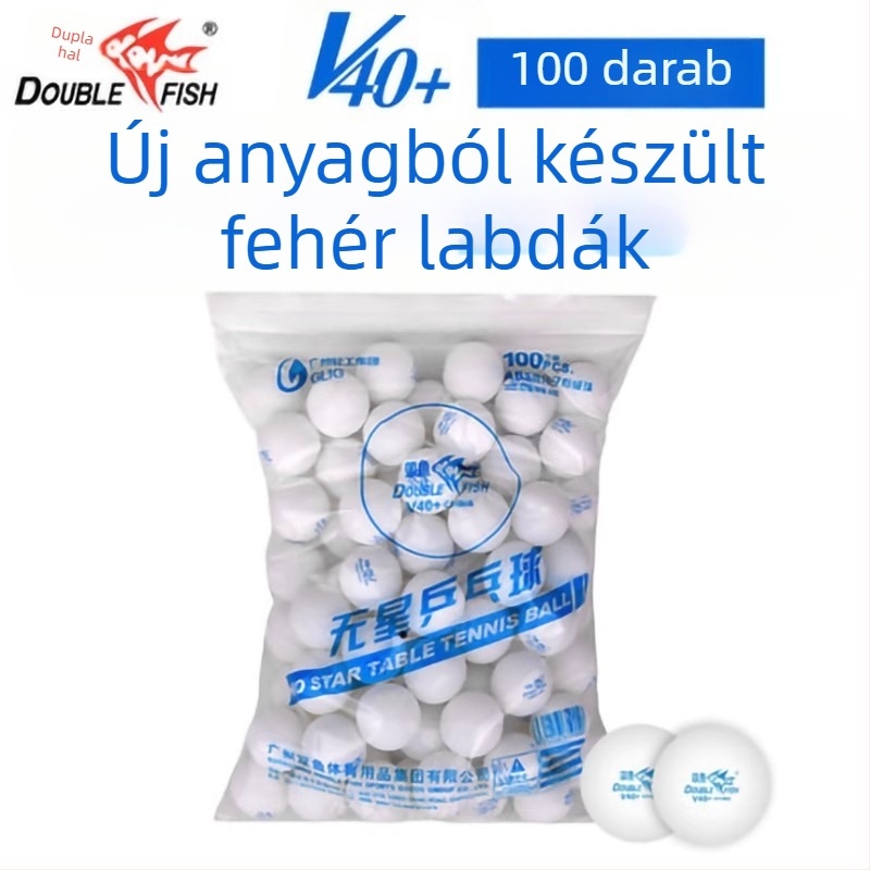 DOUBLE FISH Asztalitenisz labdák, PP anyag, 100 darab, One Star/No Star, edzéslabdák
