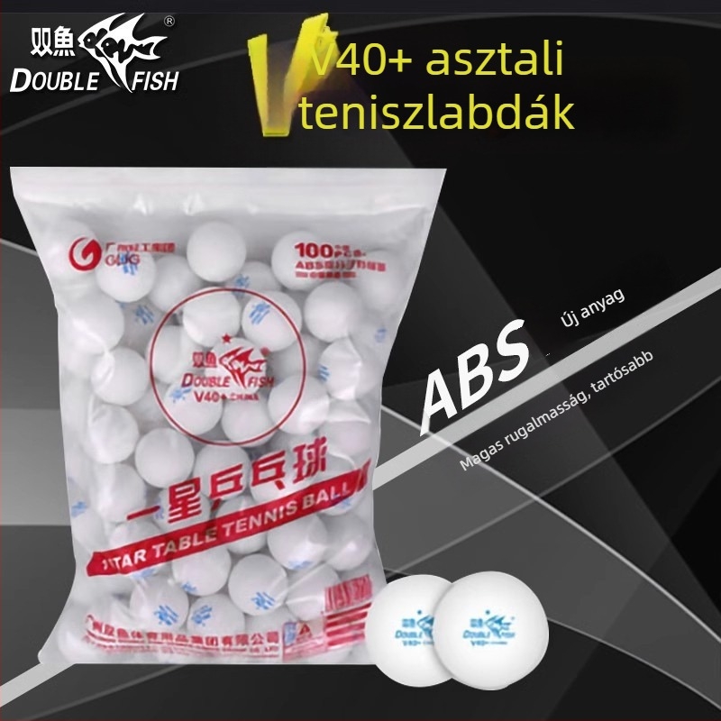 DOUBLE FISH Asztalitenisz labdák, PP anyag, 100 darab, One Star/No Star, edzéslabdák