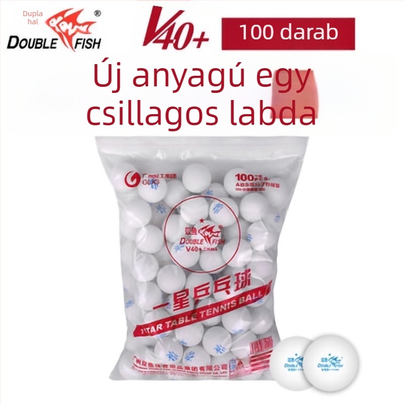DOUBLE FISH Asztalitenisz labdák, PP anyag, 100 darab, One Star/No Star, edzéslabdák