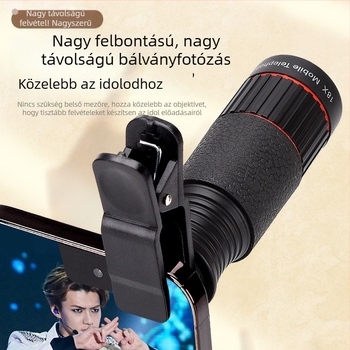 Telefonra illő teleobjektív koncertekhez, 18x nagyítás, stabilizáció és HD felvétel