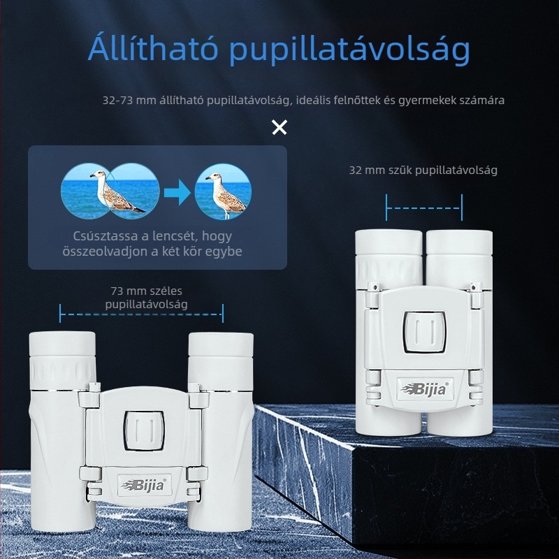 BIJIA 8x22 HD binokuláris gyenge fényviszonyú éjszakai látású, koncertekhez, kültéri megfigyeléshez és madármegfigyeléshez