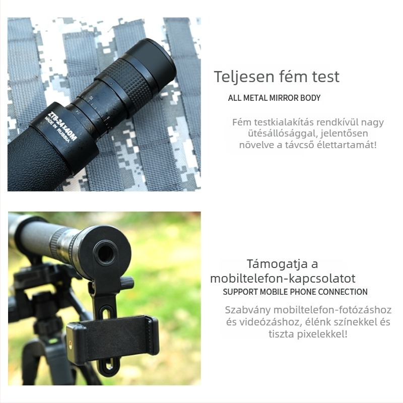 ForestTop 8-24x40 Zoom távcső állvánnyal, gyenge fényviszonyokhoz, HD, professzionális kültéri használatra