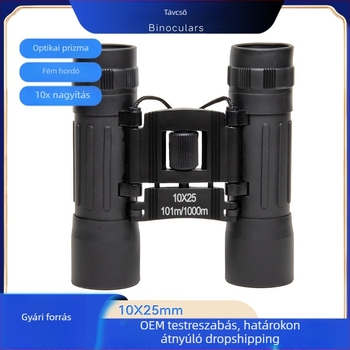 10x25 fekete fém binokulár