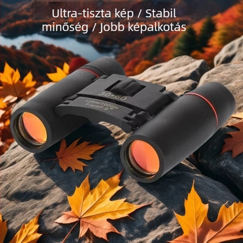 Binokuláris távcső, 8x nagyítás, látómező 1265/1000 m, modell 008, hordozható