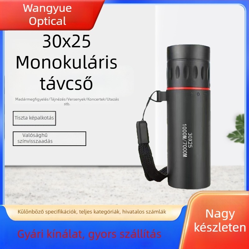 Monokuláris teleszkóp HD optikával és gyenge fényviszonyok között