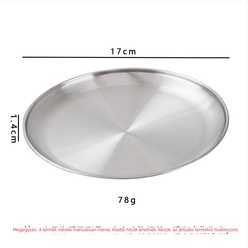 Rozsdamentes acélból készült kerek grill tál – Yabei, egyszínű kialakítás, modern minimalist stílus
