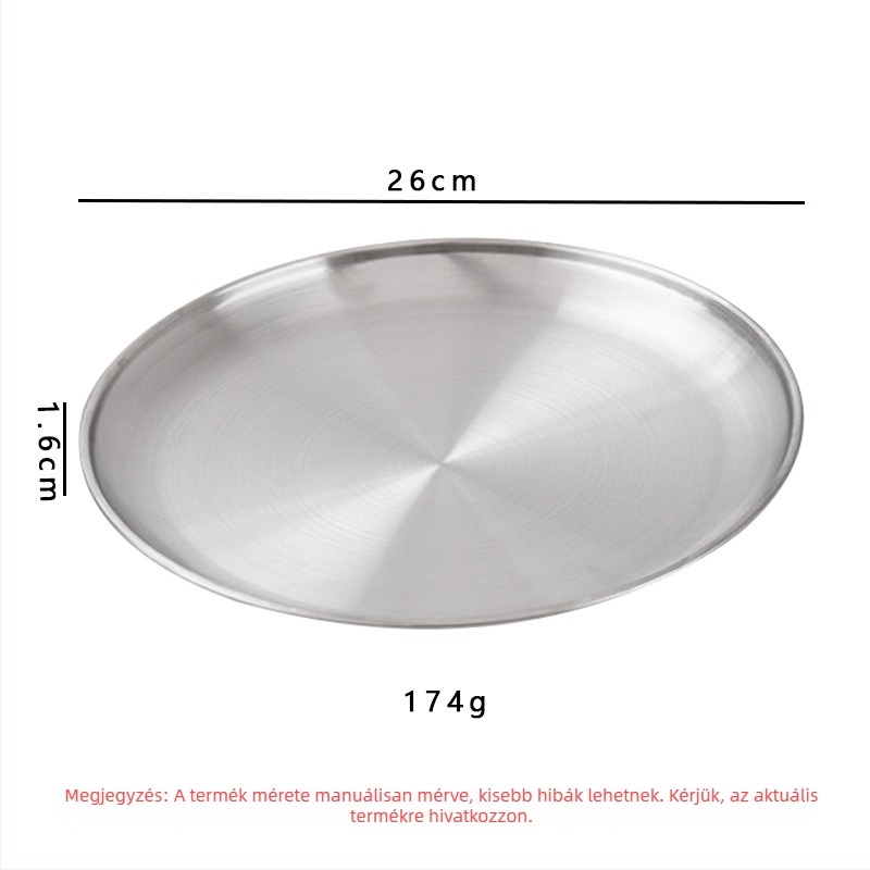 Rozsdamentes acélból készült kerek grill tál – Yabei, egyszínű kialakítás, modern minimalist stílus