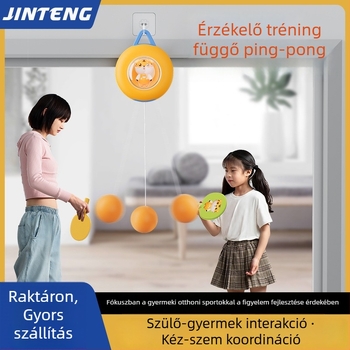 Gyerekeknek szóló lógó asztalitenisz edző otthoni használatra – PP anyag, logó nyomtatás, testreszabás elérhető, szem-kéz koordináció fejlesztése