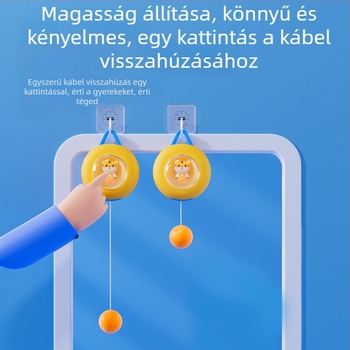 Gyerekeknek szóló lógó asztalitenisz edző otthoni használatra – PP anyag, logó nyomtatás, testreszabás elérhető, szem-kéz koordináció fejlesztése