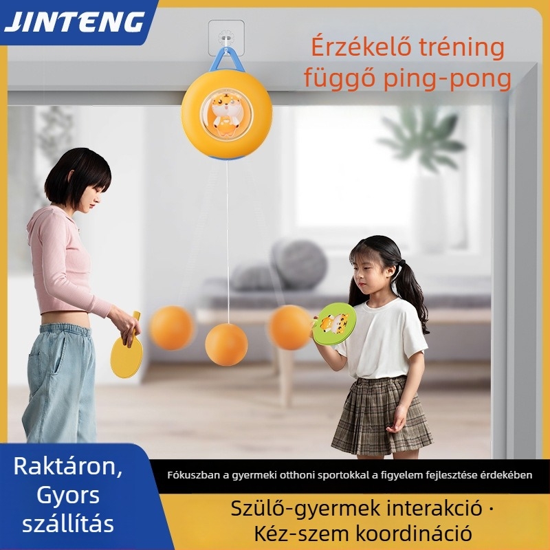 Gyerekeknek szóló lógó asztalitenisz edző otthoni használatra – PP anyag, logó nyomtatás, testreszabás elérhető, szem-kéz koordináció fejlesztése
