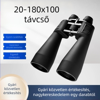 20–180x100 Nagy teljesítményű zoom távcső, éjszakai látás, zöld bevonatú optika, szabadtéri madármegfigyeléshez