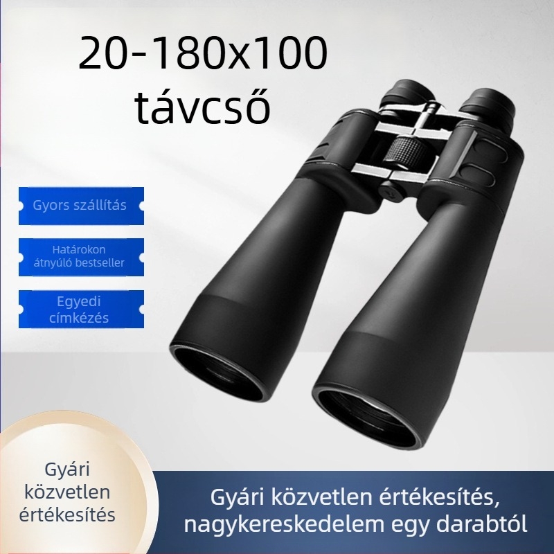 20–180x100 Nagy teljesítményű zoom távcső, éjszakai látás, zöld bevonatú optika, szabadtéri madármegfigyeléshez
