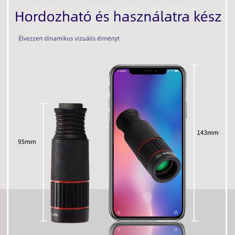 64x zoomos mobiltelefonos távcső koncertfotózáshoz, HD monokuláris teleszkóp kültéri használatra