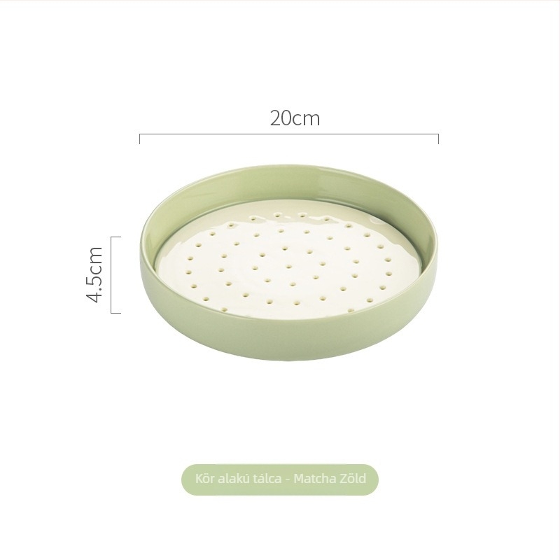 Tányér (kerámiából készült, kerek, mikróhullámú sütőben használható, glazúrozott felület, modern minimalist stílus)