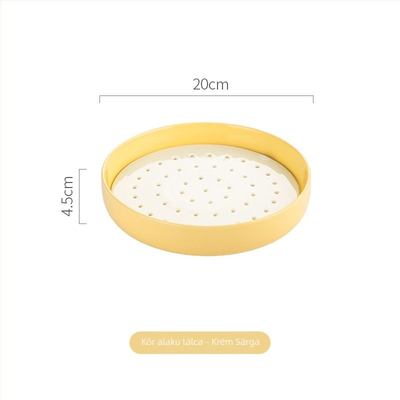 Tányér (kerámiából készült, kerek, mikróhullámú sütőben használható, glazúrozott felület, modern minimalist stílus)