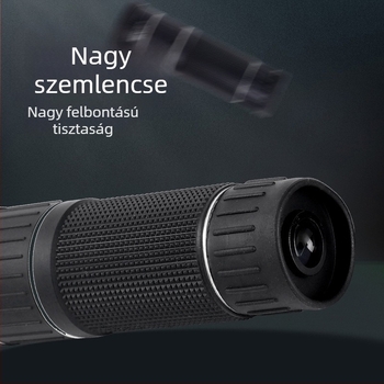 12x30 monokuláris teleszkóp, kettős beállítású, retikulum-kompatibilis, nagyítás, széles és ultra‑széles látómező