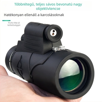 1250 monokuláris teleszkóp, HD felvétel, 12x nagyítás, éjszakai látás, lézeres megvilágítás, telefonos fotózáshoz