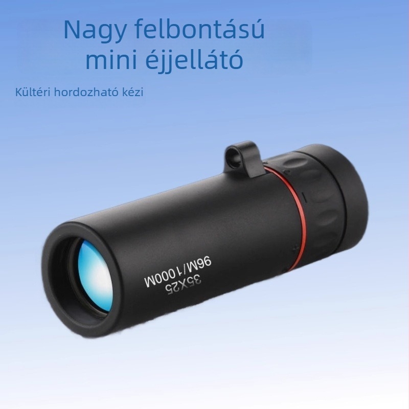 Monokuláris távcső 2000x25 – hordozható, kiváló felbontású optika, 8x nagyítás, kültéri használat alacsony fényviszonyok között