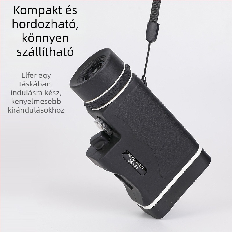10x30 monokuláris távcső nappali és éjjeli használatra, alacsony fényviszonyok mellett éjjellátás és lézeres megvilágítás