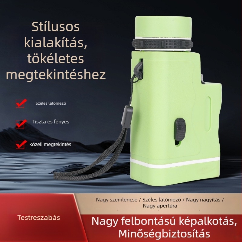 10x30 monokuláris távcső nappali és éjjeli használatra, alacsony fényviszonyok mellett éjjellátás és lézeres megvilágítás