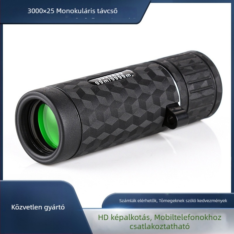 Kompakt 8x-os monocularos távcső – HD, kültéri, hordozható, telefonos fényképezéshez kompatibilis, kétfunkciós, mini