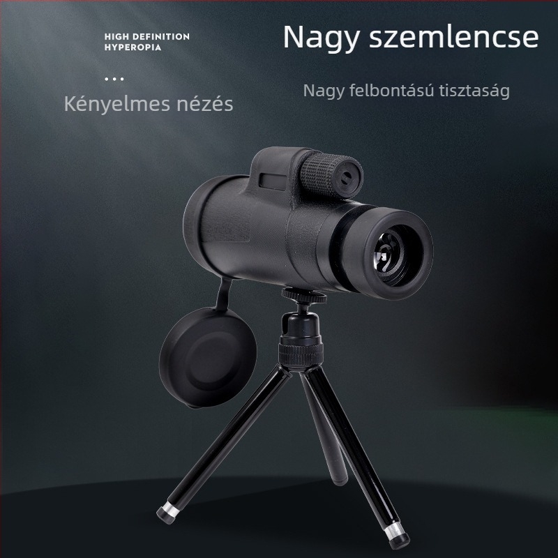 10x42 monokuláris távcső nagy okulárral, éles éjszakai látás telefonos fényképezéshez