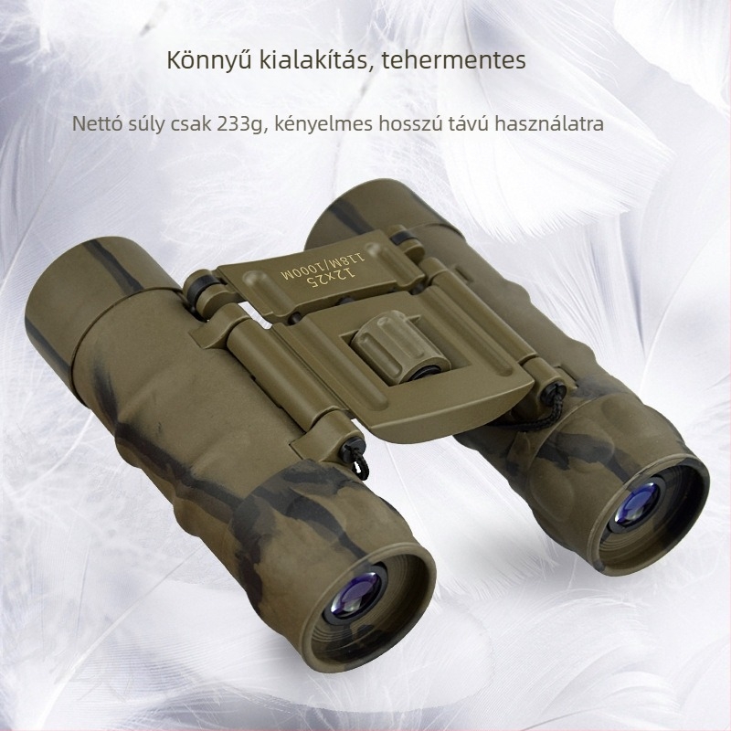 Kamuflált binokuláris 12×25 HD, összecsukható, kültéri éjjellátó