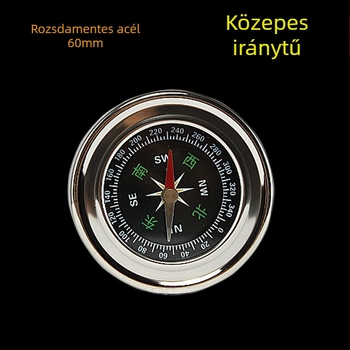 60 mm-es rozsdamentes acél autós iránytű kültéri navigációhoz és térképolvasáshoz