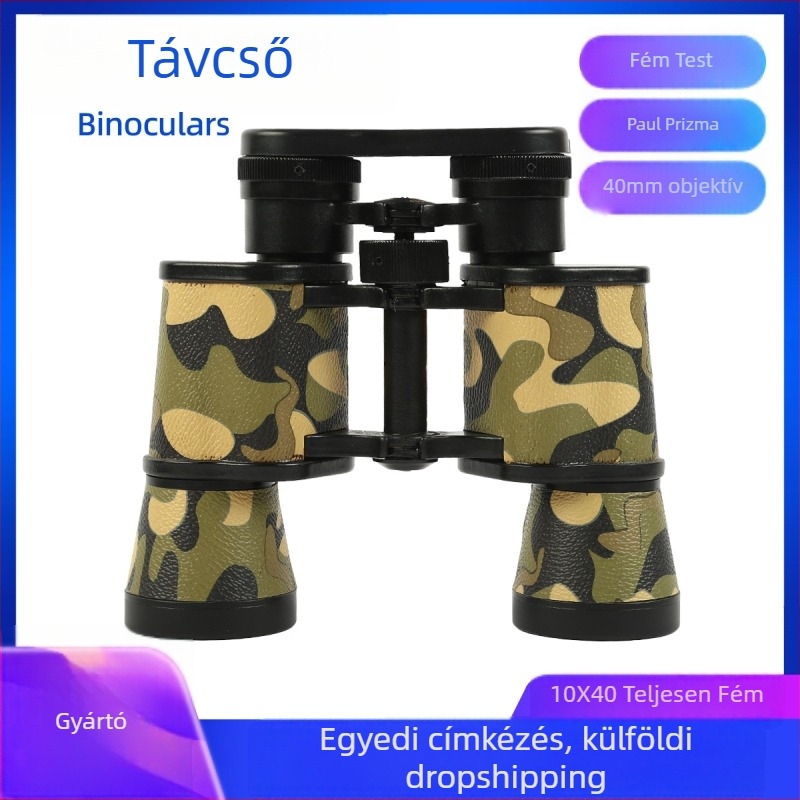 Begos 10x40 Kamuflált binokli – Kültéri használatra, Nagy okulár, Öntött fémből készült felépítés, Teljes optika