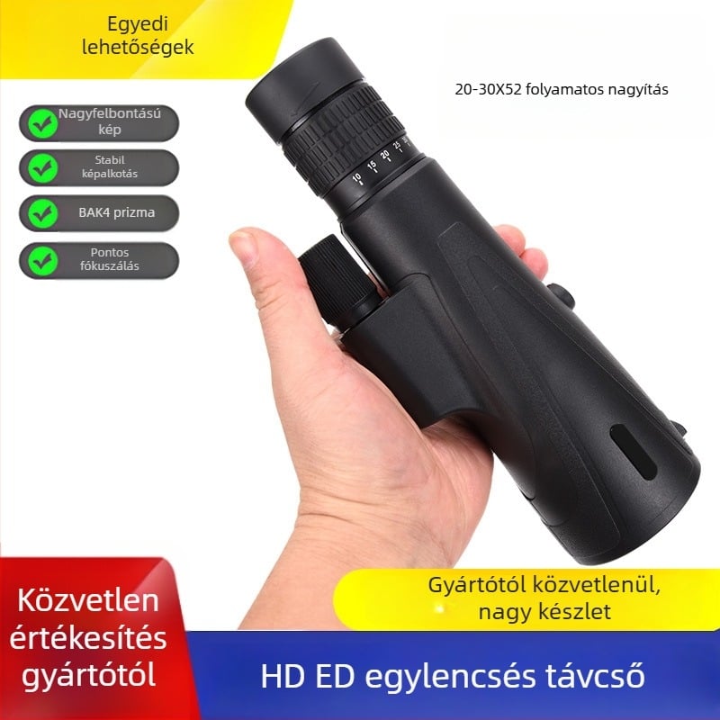 10-30×52 zoomos monokuláris távcső fényképezéshez logó testreszabással