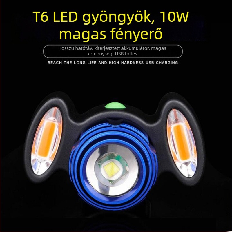 SUPERBOSS USB-töltésű kerékpárlámpa, nagy fényerő, éjszakai tekeréshez hegyi kerékpárhoz