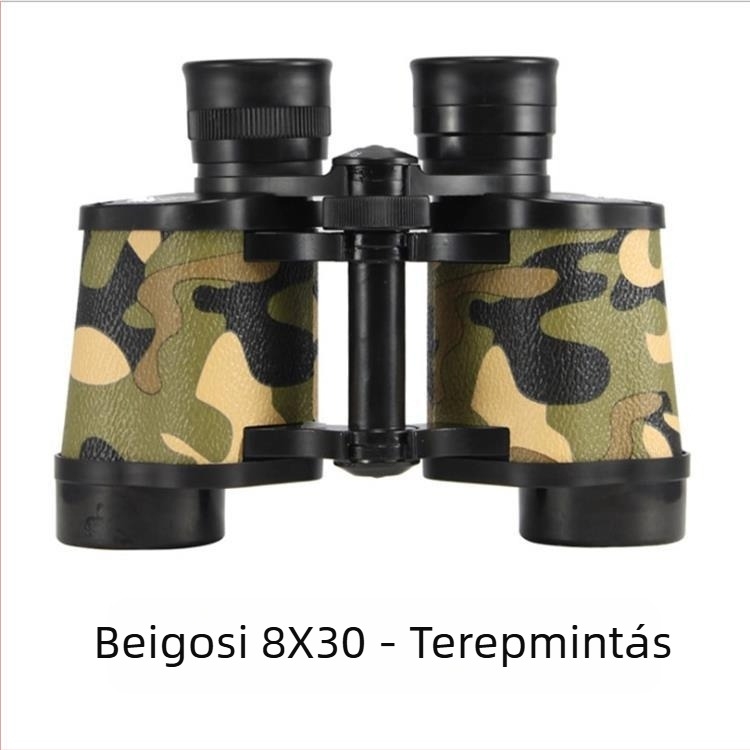8x30 kamuflált binoklis kültéri használatra, HD optika, alacsony fényviszonyok között éjszakai látás, vízálló