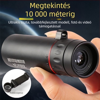 Monokuláris teleszkóp, 8× nagyítás, zsebméret, HD optika