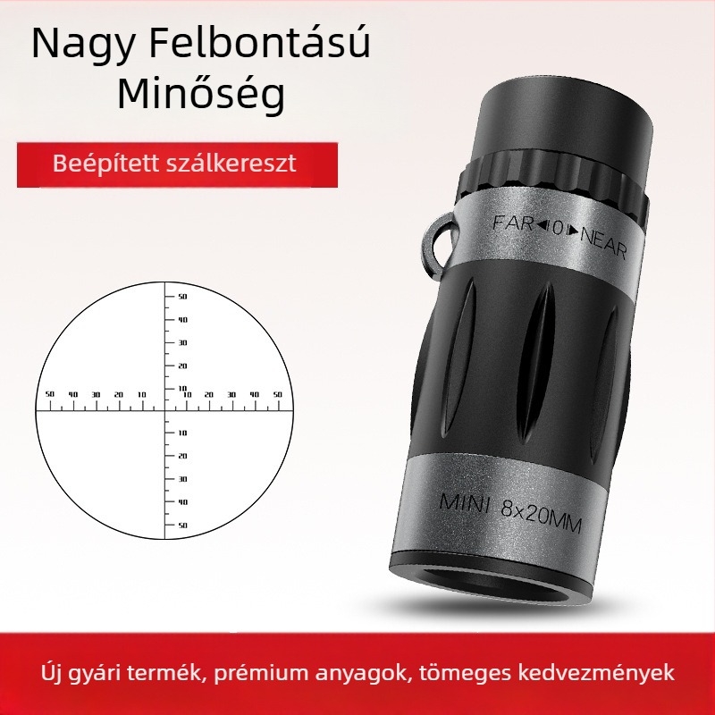 BrightSky 8×20 monokulár teleszkóp kereszthálós retiküllel – kompakt zsebtávcső kültéri használatra